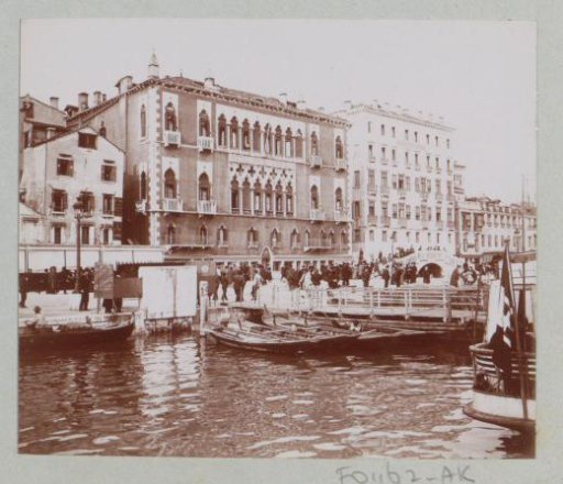 View of a quay with palaces and gondolas in Venice