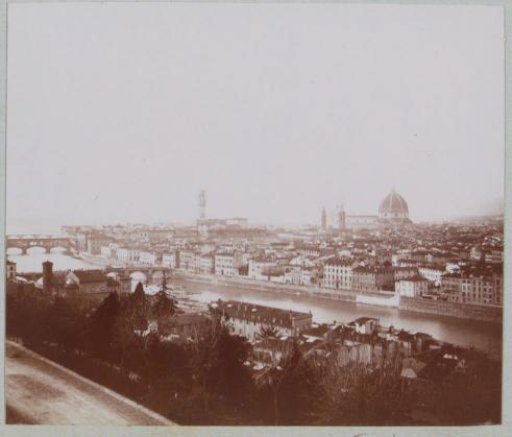 View of Florence with the Cathedral of Florence on the right horizon