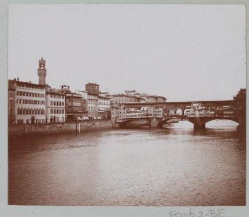 View of the Ponte Vecchio over the Arno in Florence