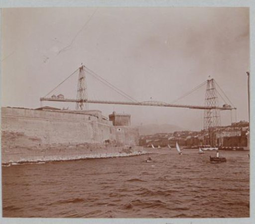 View of the Transport Bridge over the Old Port (Vieux Port) of Marseille