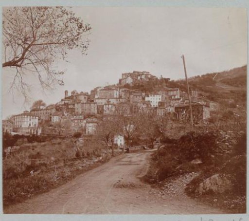 View of a mountain village, probably in Corsica