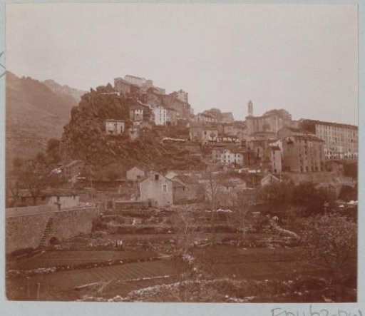 View of Corte in the mountains of Corsica