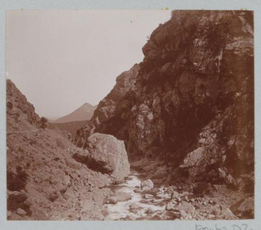 View of a gorge in Corsica with a stream