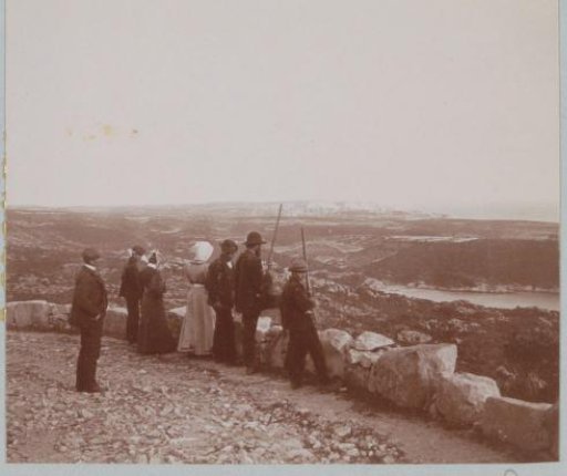Group at a viewpoint during a hunting party, presumably on Corsica