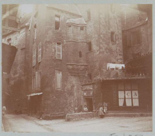 Exterior of old houses on the Place du Marché aux Oies in Sarlat-la-Canéda