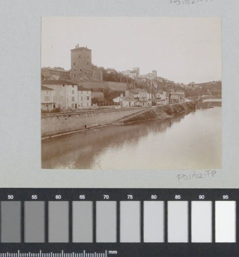 View of a city on a river in France