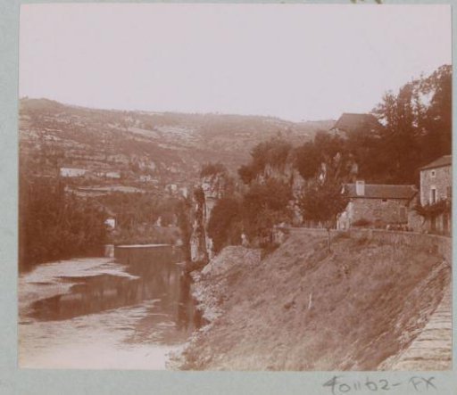 View of a river and its banks in France
