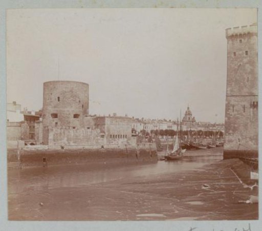 Entrance to the harbor of La Rochelle with the Tour de la Chaîne on the left and the Tour Saint-Nicolas on the right