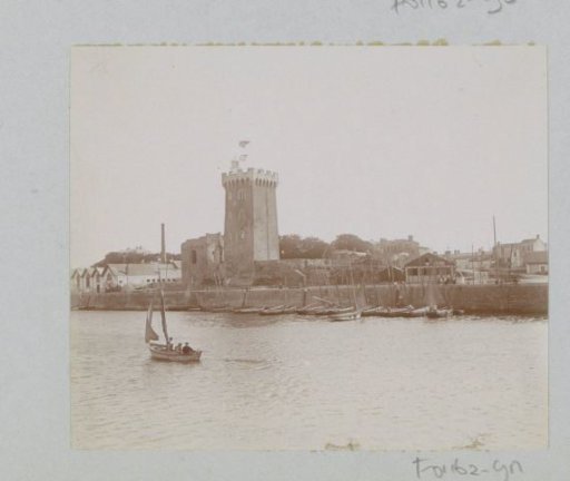 View of a tower on a quay in France