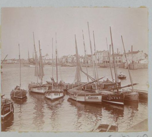 Boats at anchor in a harbor in France
