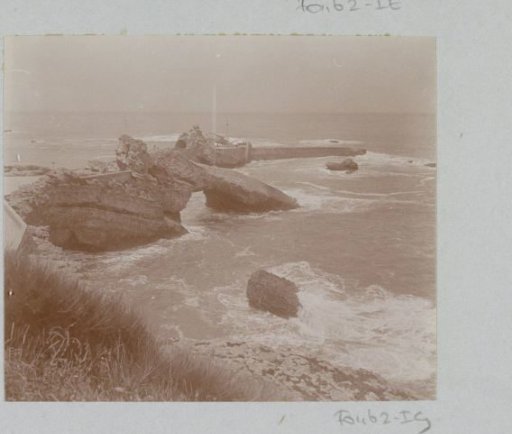 Rocky outcrop in the sea, probably on the French coast