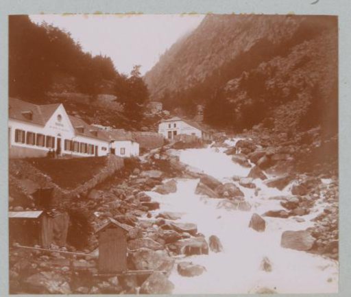 View of Bains du Petit St. Sauveur in Cauterets in the Pyrenees