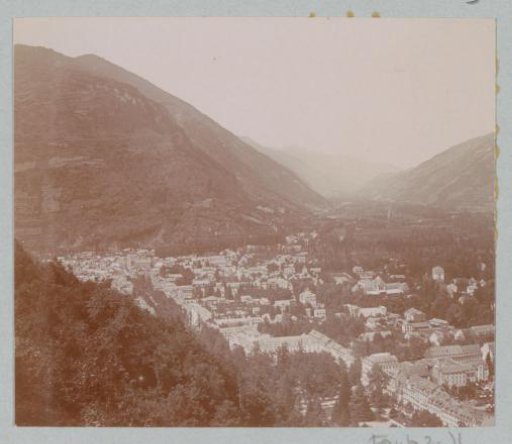 View of a town in the mountains, probably in the Pyrenees