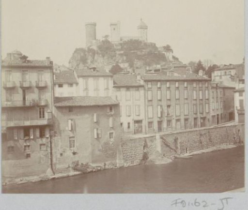 View of houses and the Castle of Foix
