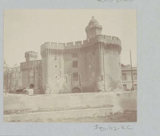 Exterior of a castle, probably in the Pyrenees