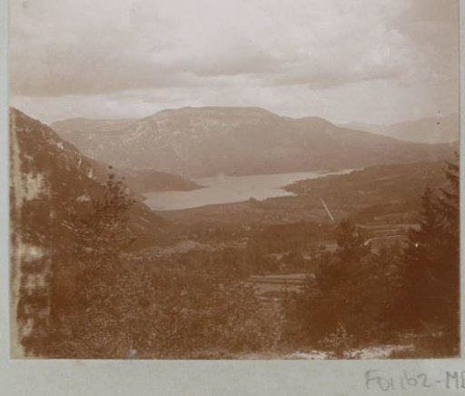 Mountain landscape with a lake in the Alps