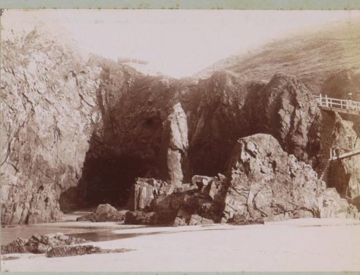 View of the Grotto of Plemont on Jersey