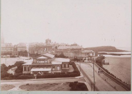 View of buildings at the beach of Saint-Malo