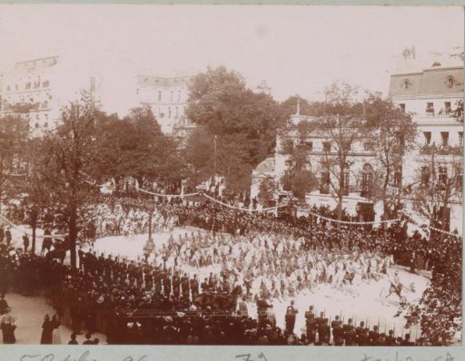 Parade of riders during the visit of Tsar Nicholas II of Russia to Paris