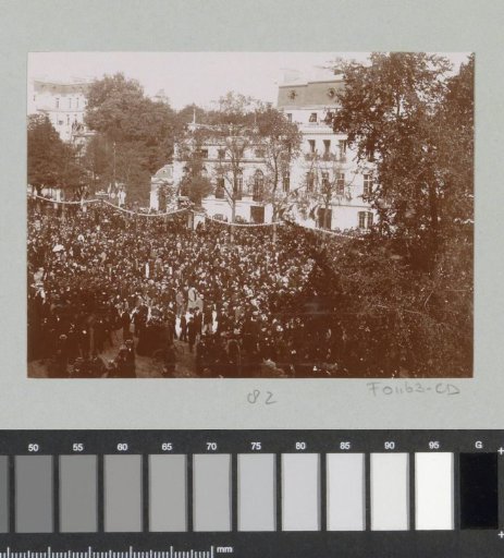 Crowd in the street during the visit of Tsar Nicholas II of Russia to Paris