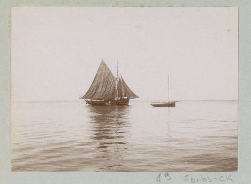 Boats at sea, probably off the coast of Le Moulleau near Arcachon