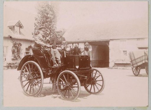 Two men in an automobile at Varaville