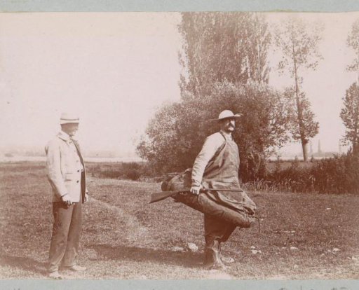 Hunters in a field at Magny
