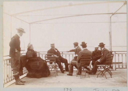 Group on a terrace, presumably near Arcachon
