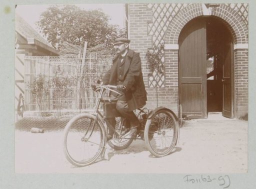 Man on a motorized tricycle in France