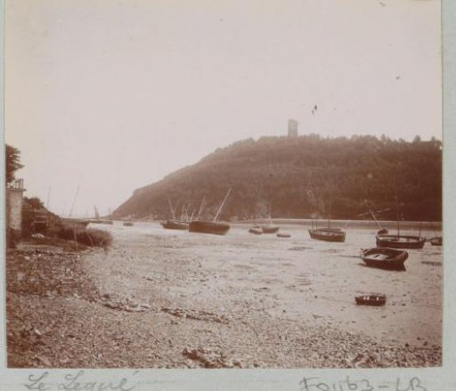 Beached boats on the shore of Le Légué
