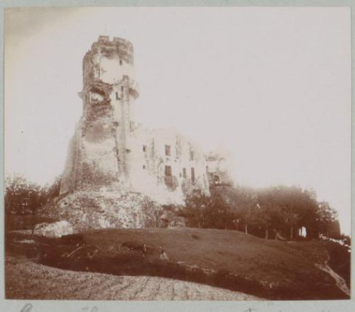 View of the ruins of the Castle of Tournoël near Volvic