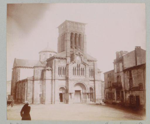 Exterior of the church Saint-Priest in Volvic