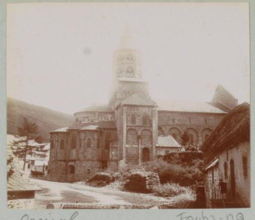 View of the basilica Notre-Dame of Orcival