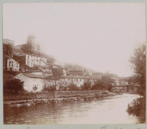 View of Chanteuges and a river