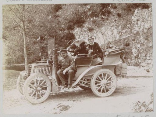 Group in a car, probably near Aix-les-Bains