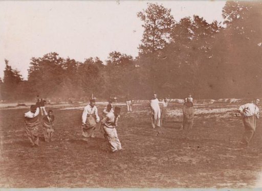 Soldiers marching during exercise at Fontainebleau