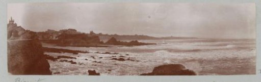 View of Biarritz with sea, rocks, and surf