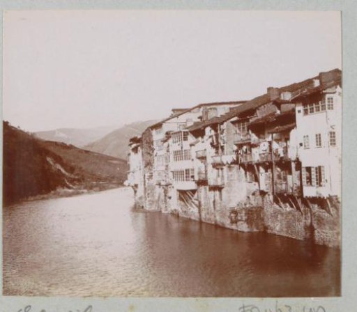 View of houses on the Deba in Elgoibar