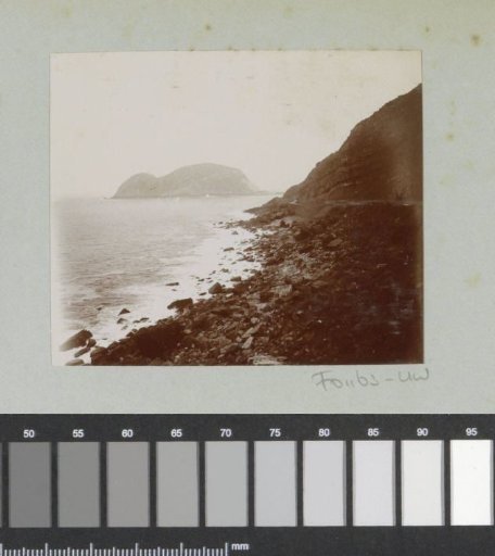 View of a mountainous coast, probably in the French or Spanish Basque Country