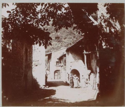 Two women in a street in Enval