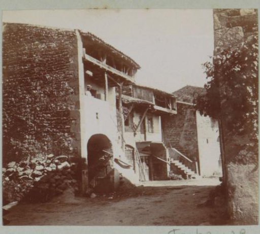 Street view in Saint-Hippolyte, probably in the Auvergne