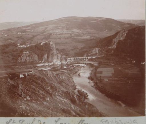 View of Saint-Paul-en-Cornillon with a viaduct