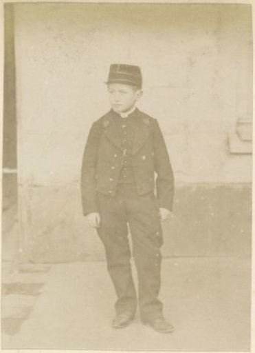 Portrait of a French boy in a uniform