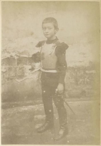 Portrait of a French boy in armor