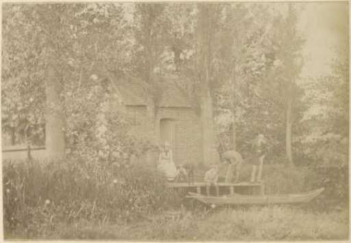 Group fishing on the bank of a ditch in France