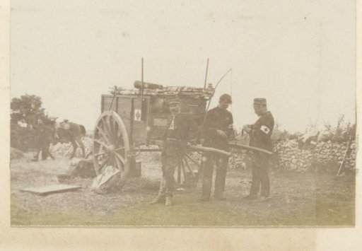 Military nurses by a cart in France