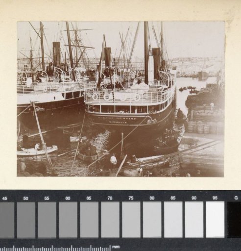 Ships at a quay, probably in Marseille