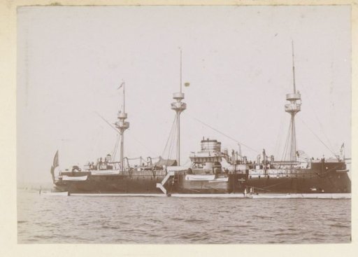 Warship, probably French, off the coast of Southern France