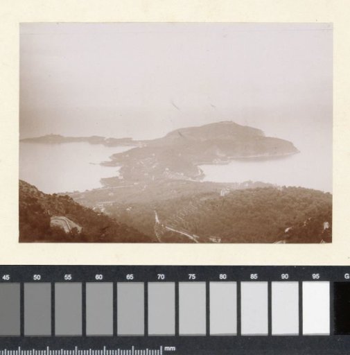 Mountainous peninsula, probably on the coast of southern France