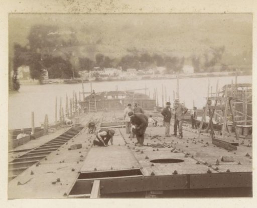 Shipbuilding at a yard on a waterway in France